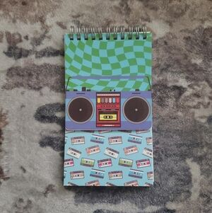 Retro Boombox and Cassette Notebook